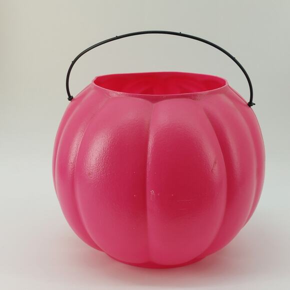 General Foam Plastics Pink Halloween Pumpkin Candy Pail Blow Mold - Picture 3 of 7
